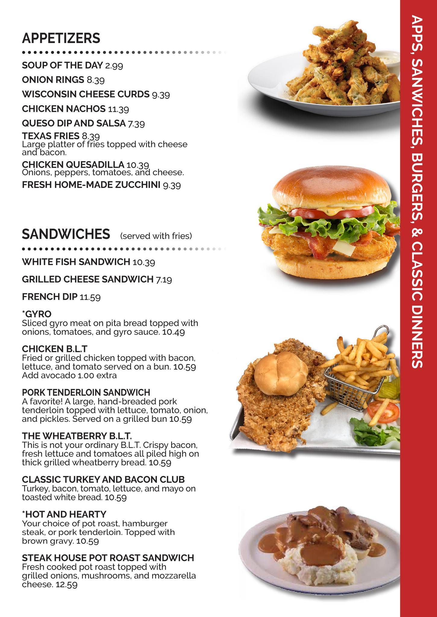 Menu at brothers restaurant, Rapids City