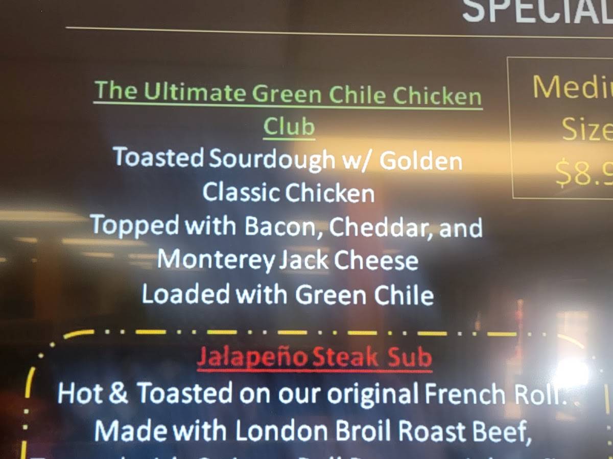 Menu at Brown Bag Deli restaurant, Alamogordo