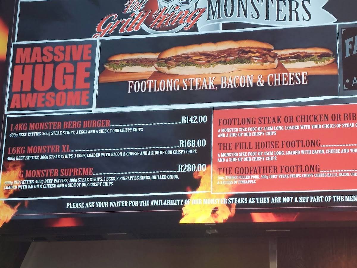 Menu at Grill King Sunward Park restaurant, Boksburg