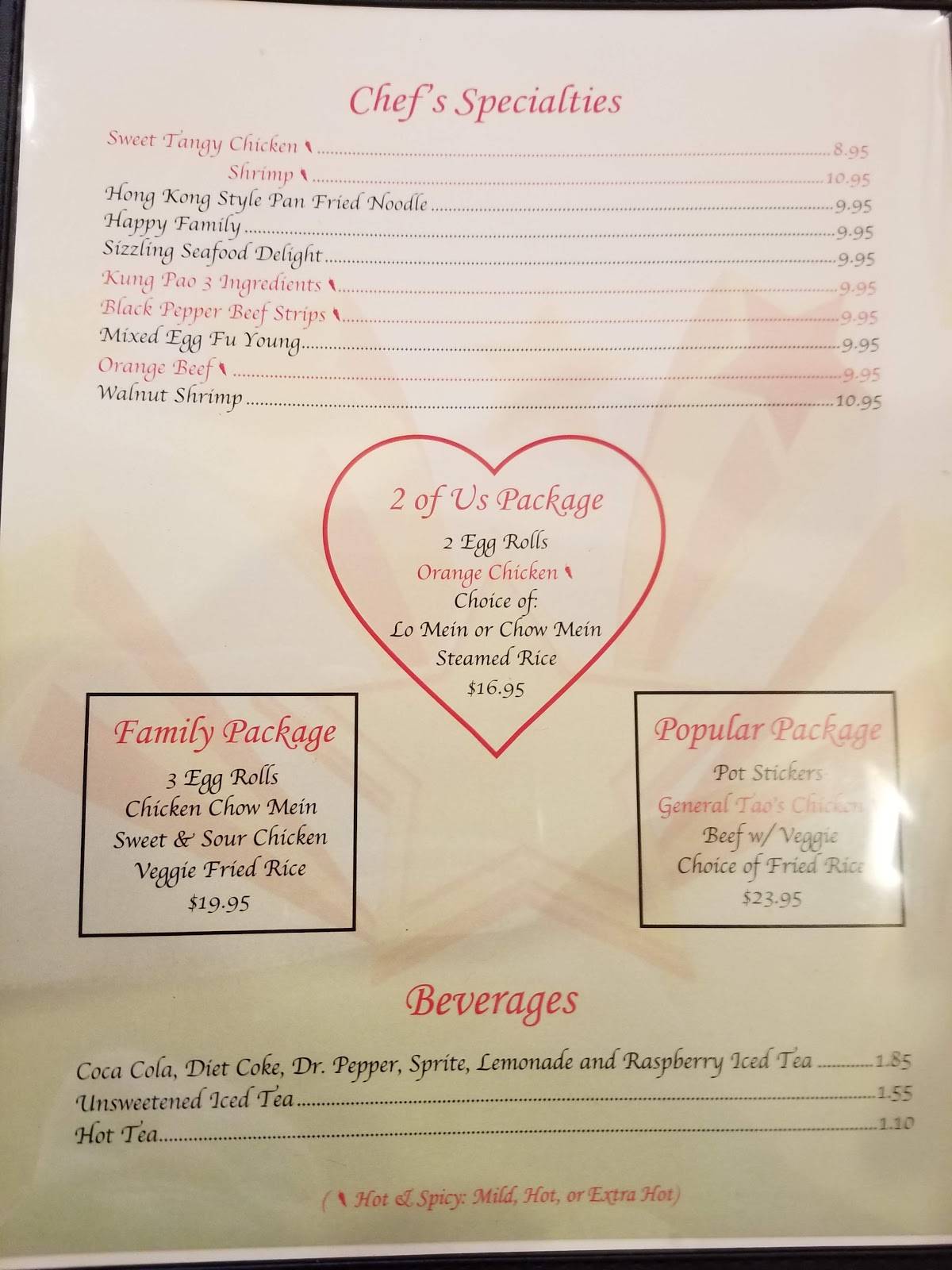 Menu At Rising Star Chinese Eatery Restaurant Albuquerque