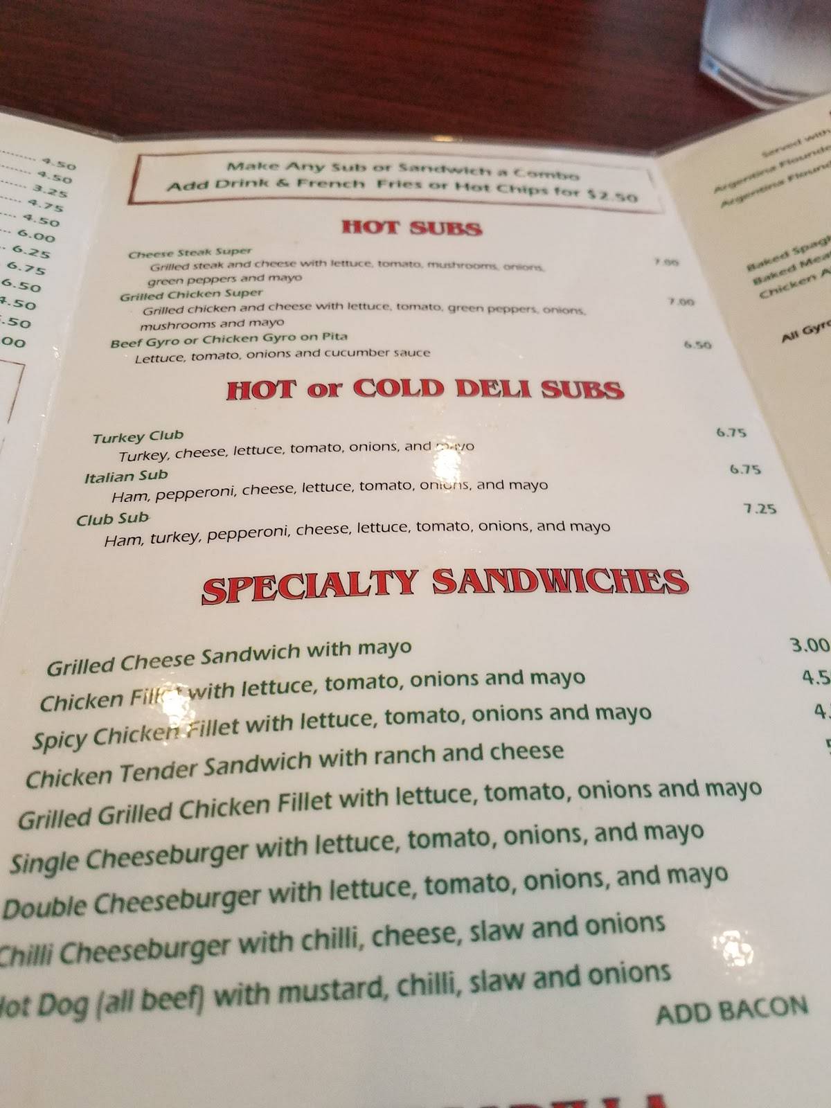 Menu at Silo's Family Restaurant, Asheboro