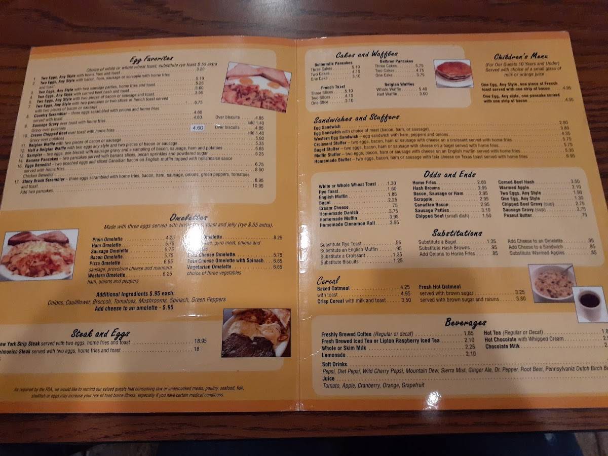 Menu at Stonybrook Family Restaurant, Yorklyn