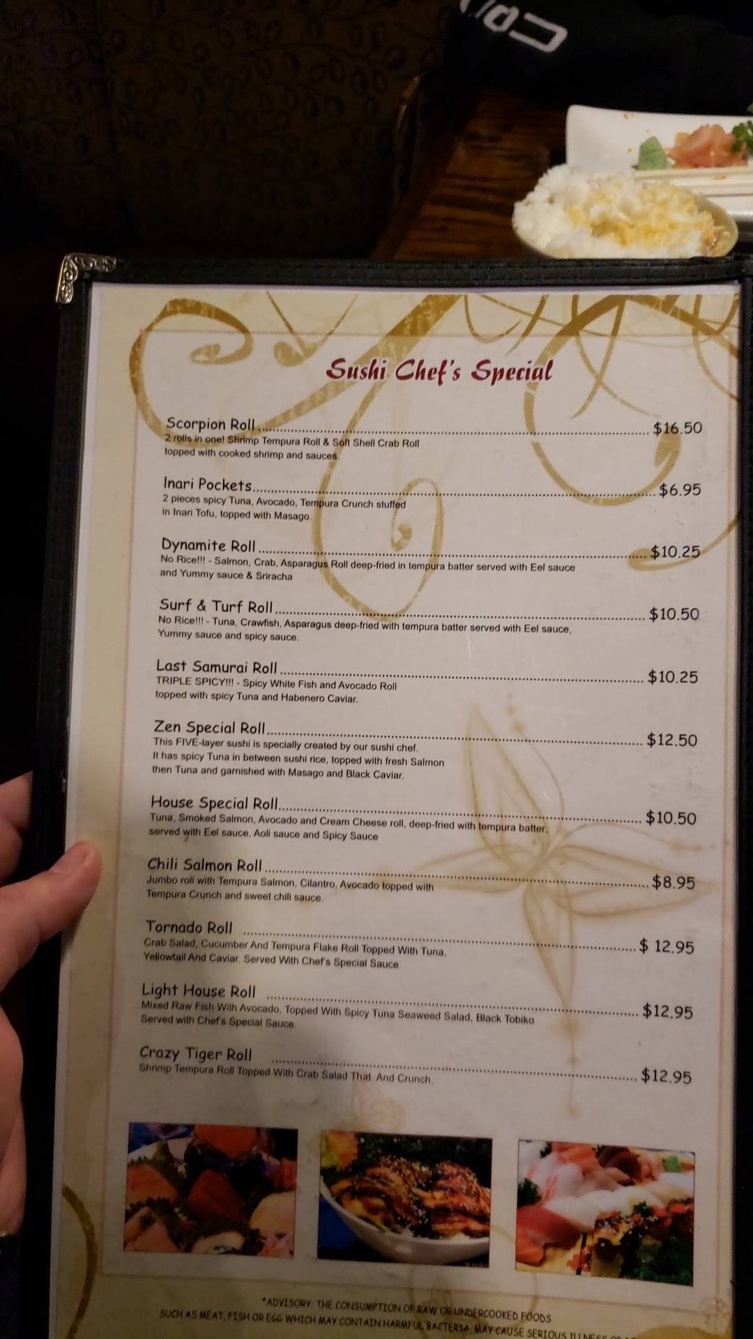Menu at Thai Basil & Sushi Zen restaurant, Acworth, Cobb Pkwy NW 316