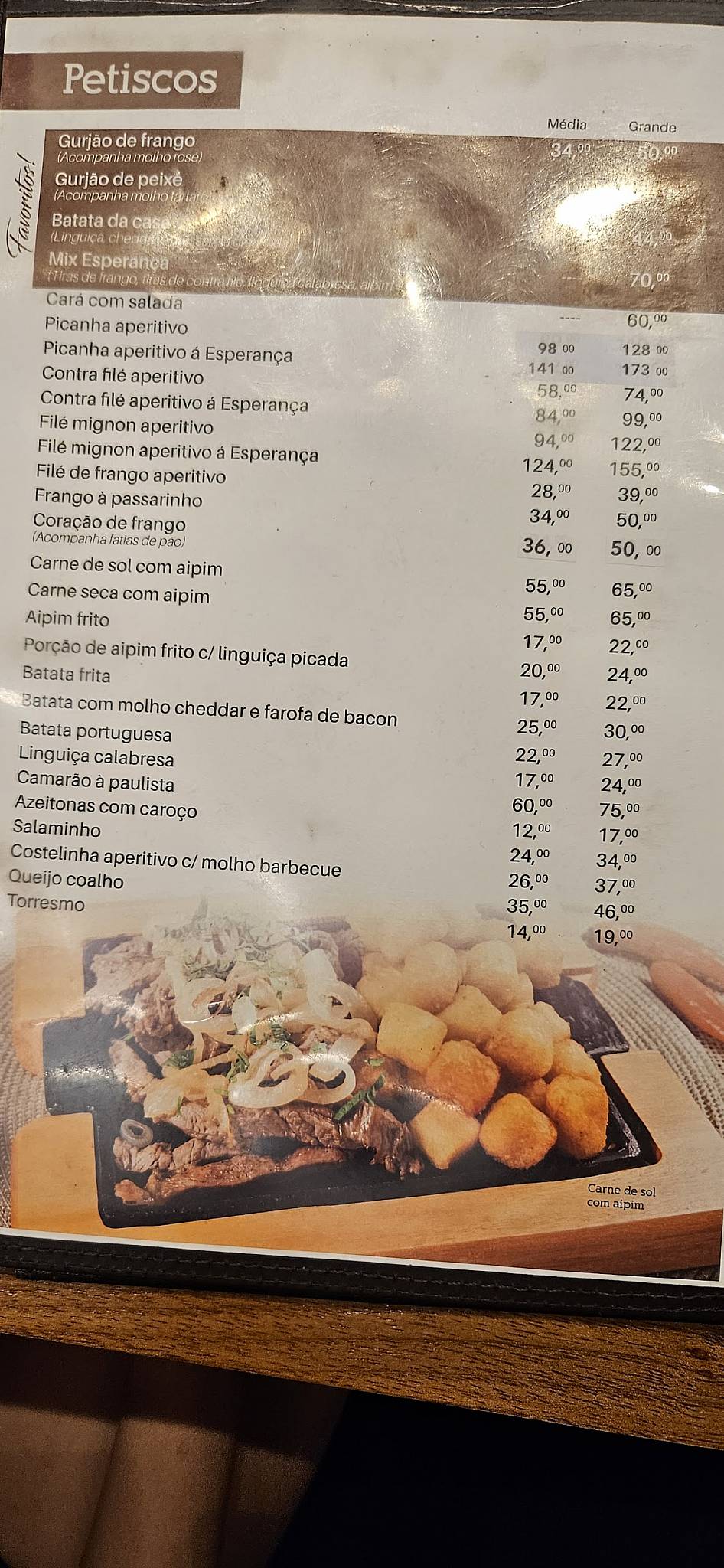 Menu em Bar e Choperia Esperança, Rio de Janeiro