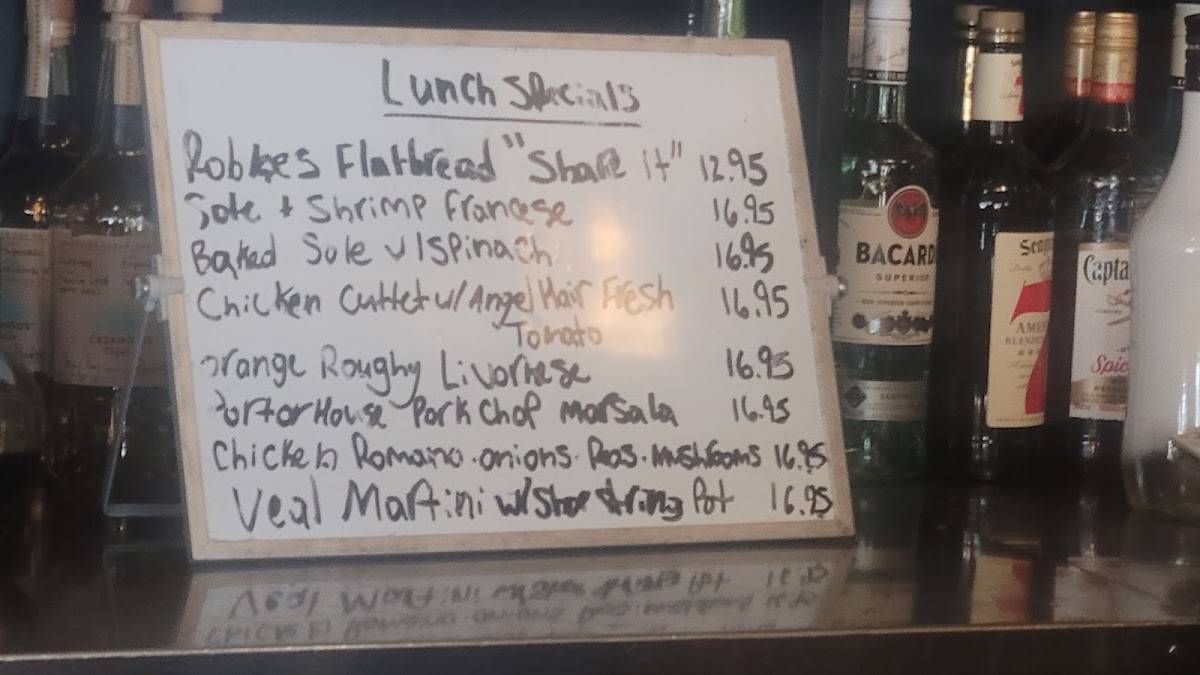 Menu at Robke's Northport restaurant, Northport