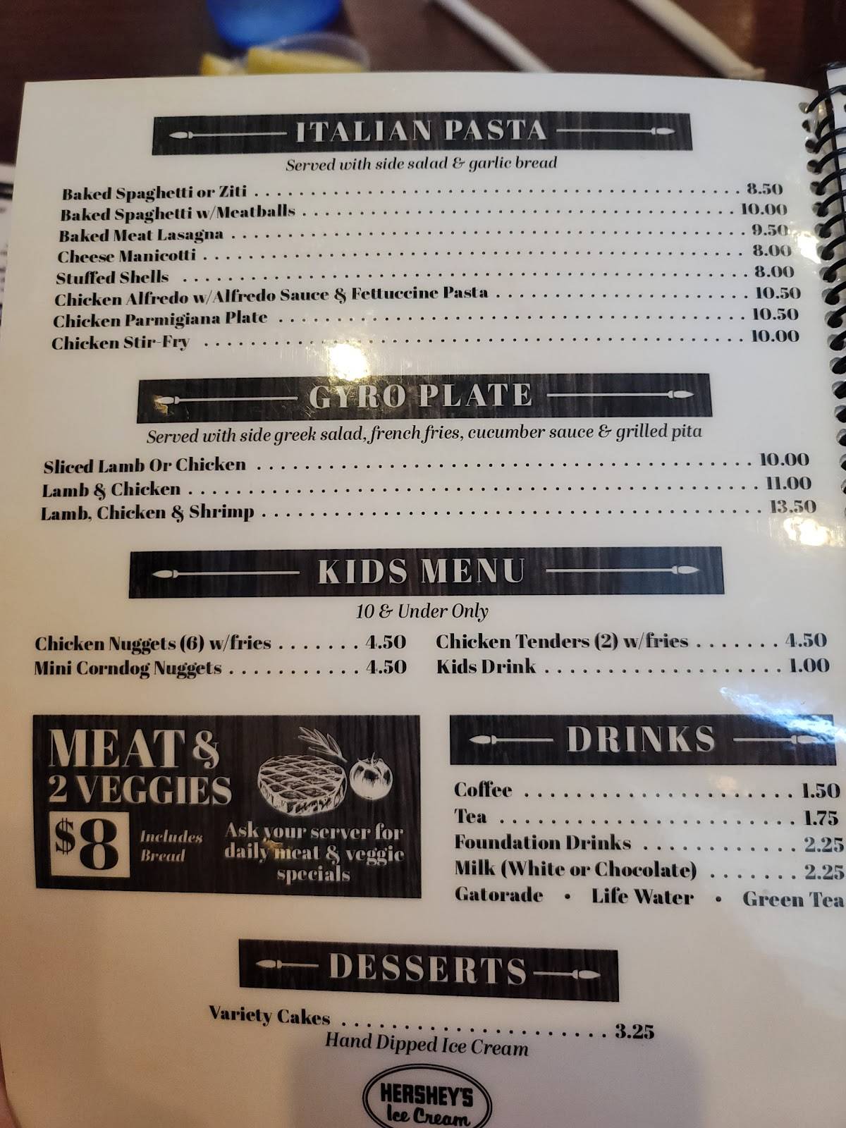 Menu at Silo's Family Restaurant, Asheboro