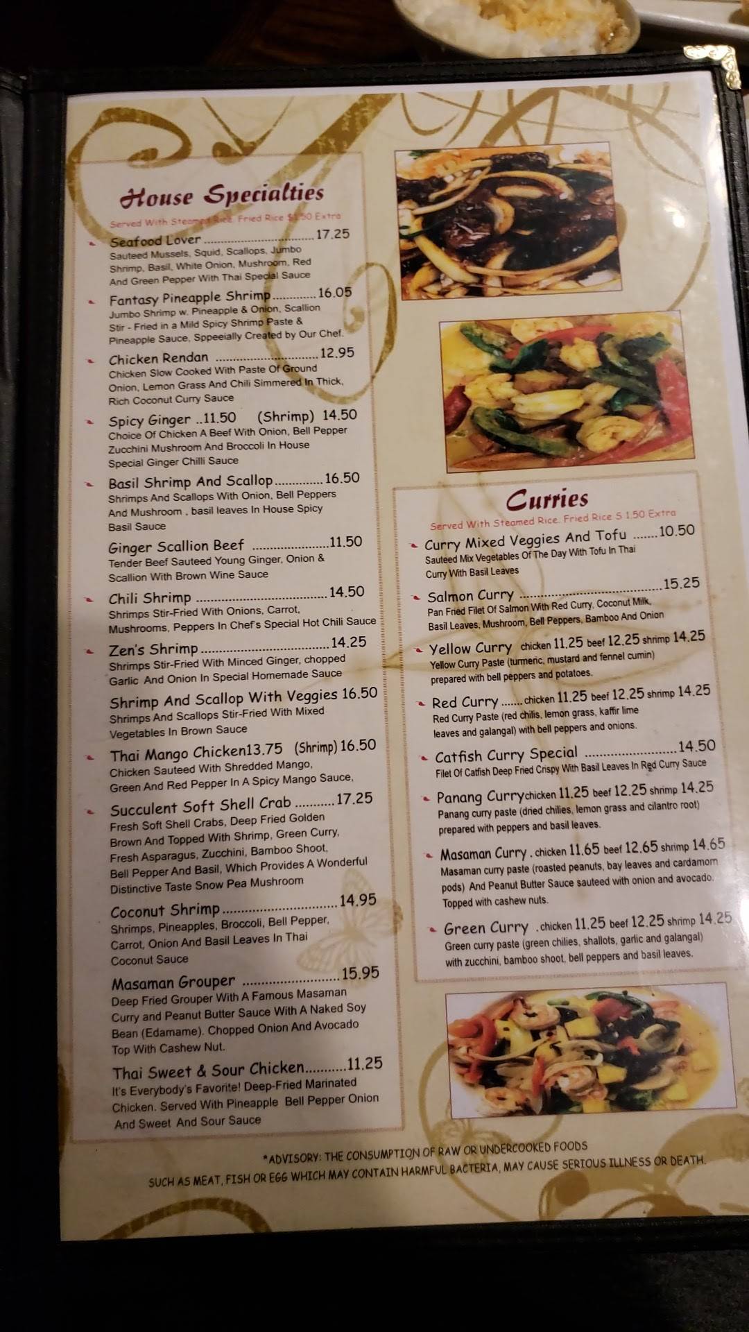 Menu at Thai Basil & Sushi Zen restaurant, Acworth, Cobb Pkwy NW 316
