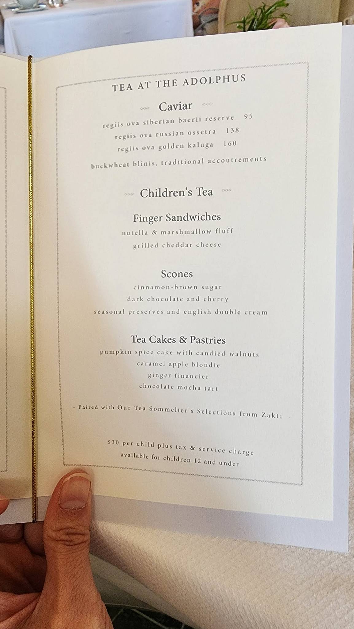 Menu at The French Room restaurant, Dallas, Commerce St
