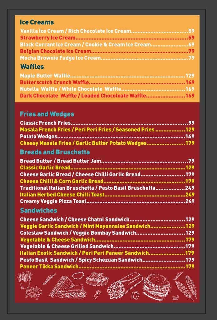 Menu at Alembic Food Court, Vadodara