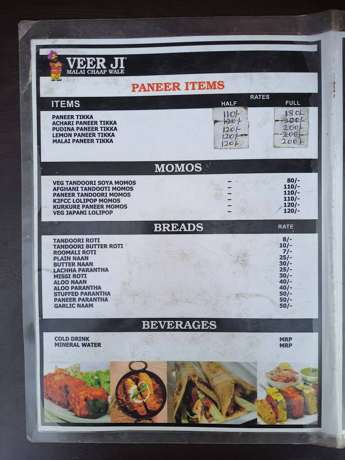 Menu At Veer Ji Malai Chaap Wale Mayur Vihar Phase New Delhi