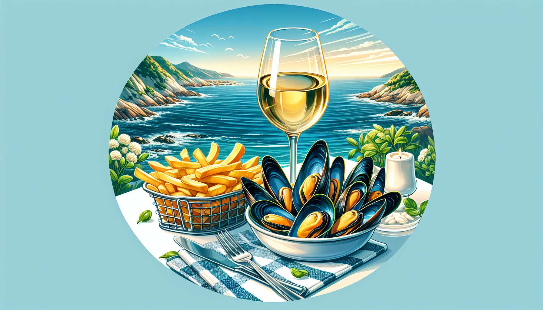 Dégustez des moules et frites en bord de mer