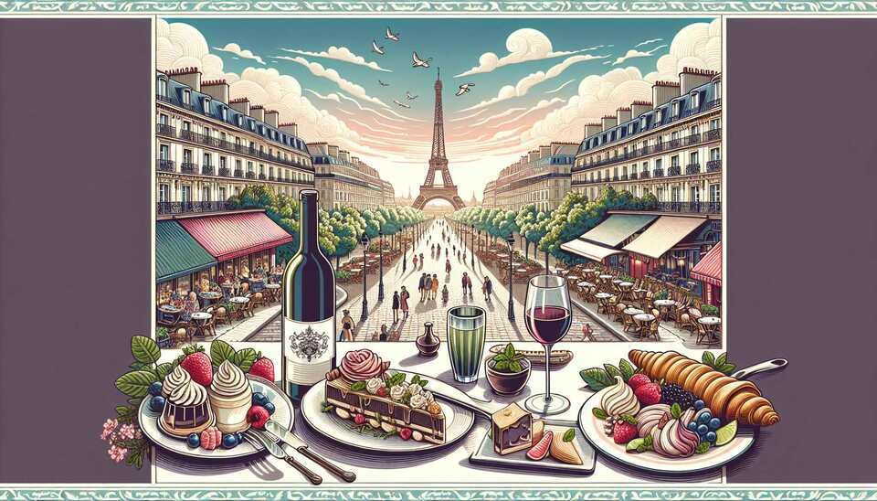 Délices Généreux de Paris: Plats, Desserts, et Vin>