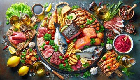 Délices de la Table: Poisson et Viande