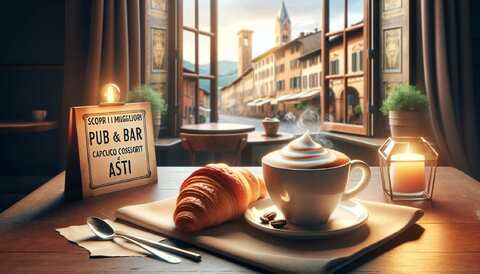 Scopri i migliori pub &amp; bar ad Asti: cappuccino e croissant
