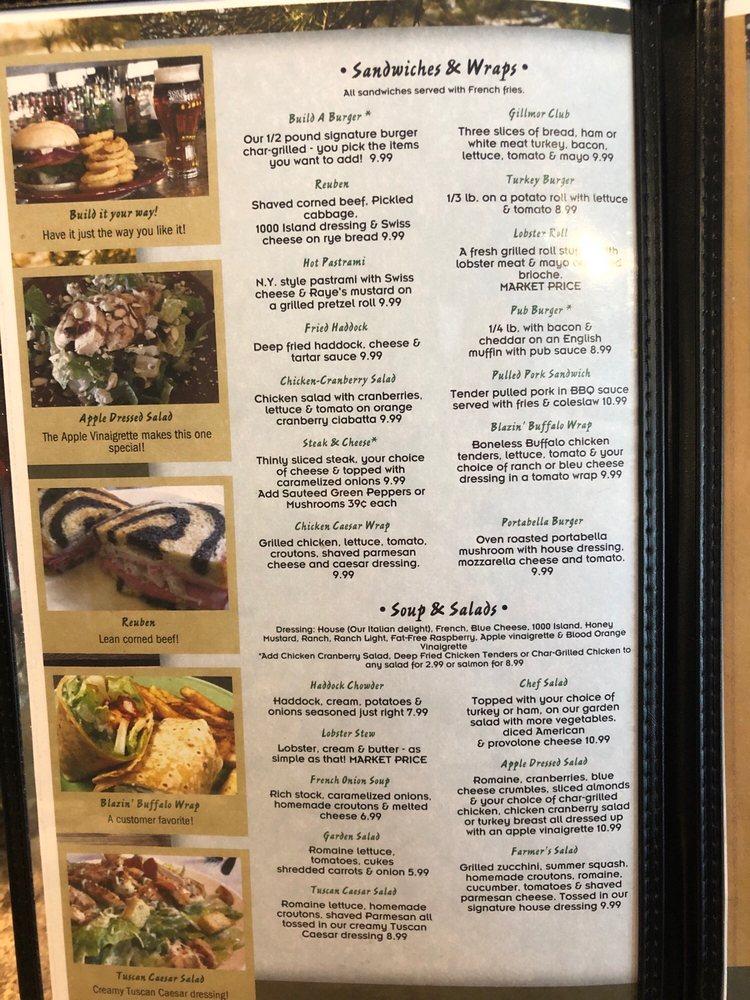 Menu at Gillmor's Restaurant, Lincoln, 236 W Broadway