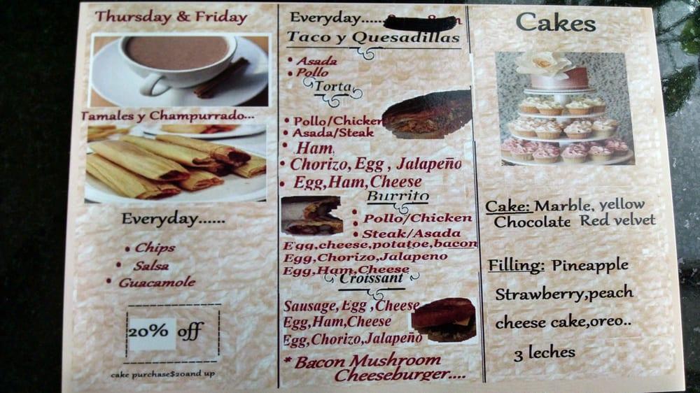 Menu at La Dolce Bakery, Blue Island
