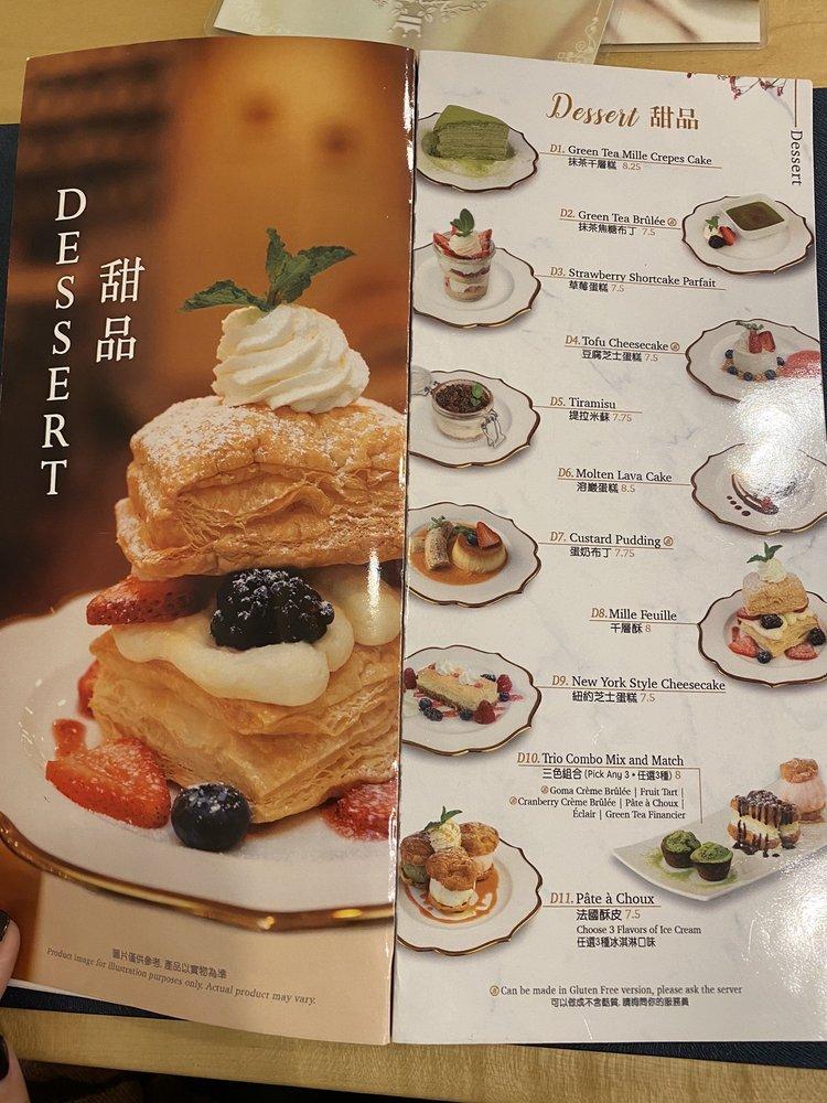 Menu at Prince Tea house desserts, Philadelphia
