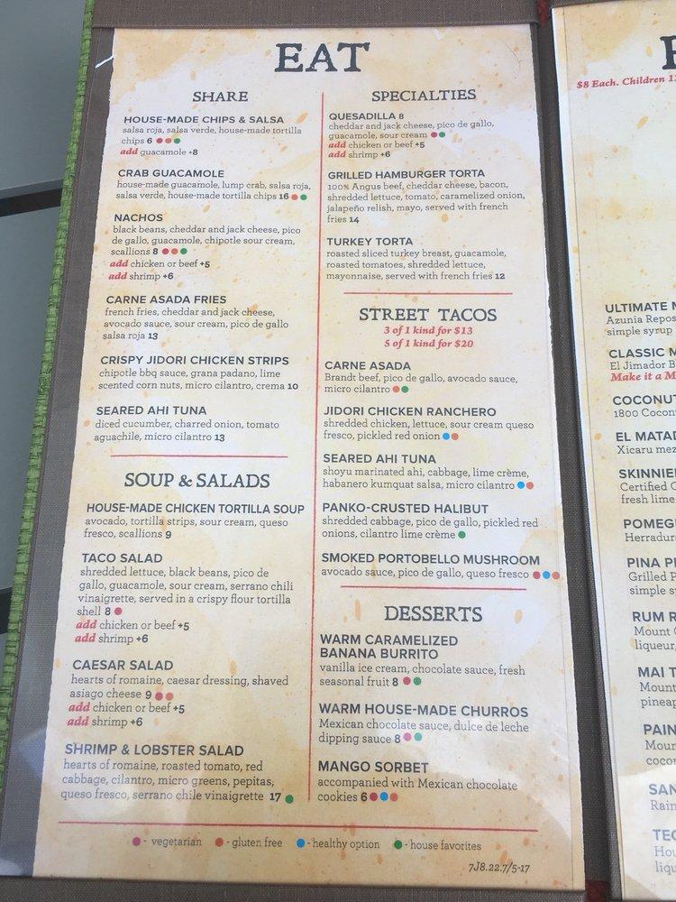 Menu at Tequilla Bar & Grille, San Diego, 333 W Harbor Dr