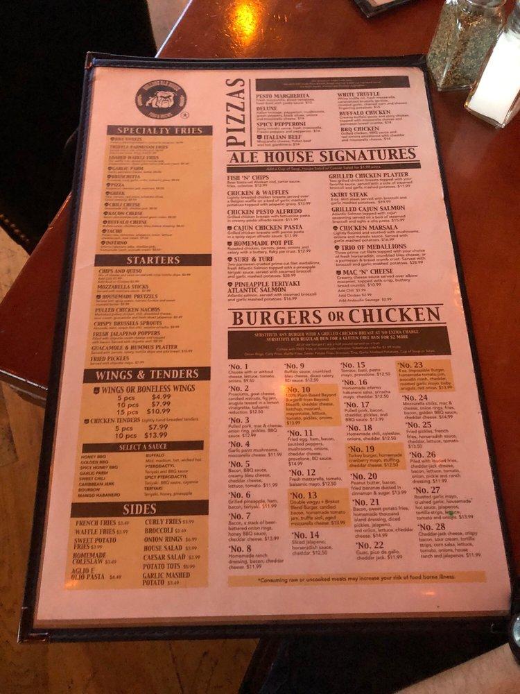 Menu at Bulldog Ale House pub & bar, McHenry
