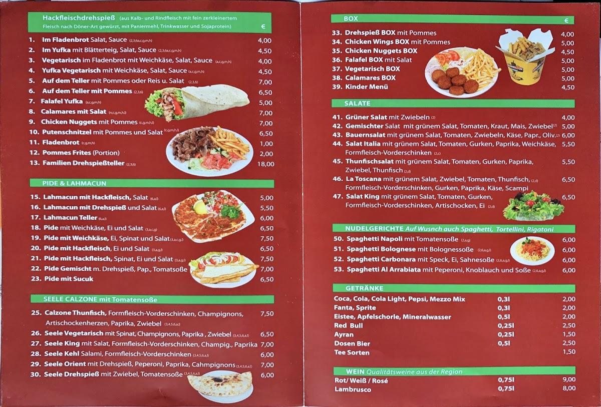 Speisekarte von King Pizza & Döner, Kehl