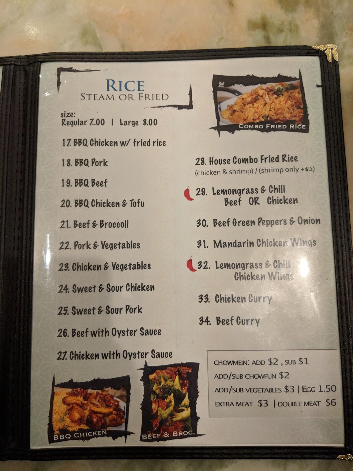 Menu at Noodle Bar, Seaside