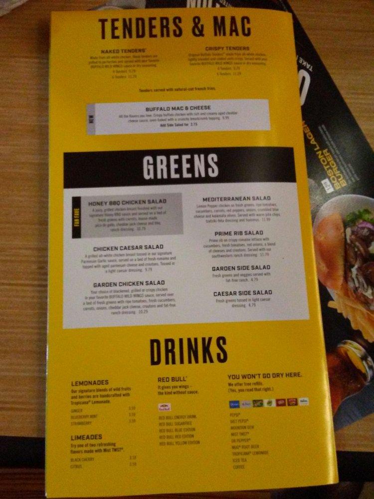 Menu at Buffalo Wild Wings pub & bar, Bellingham