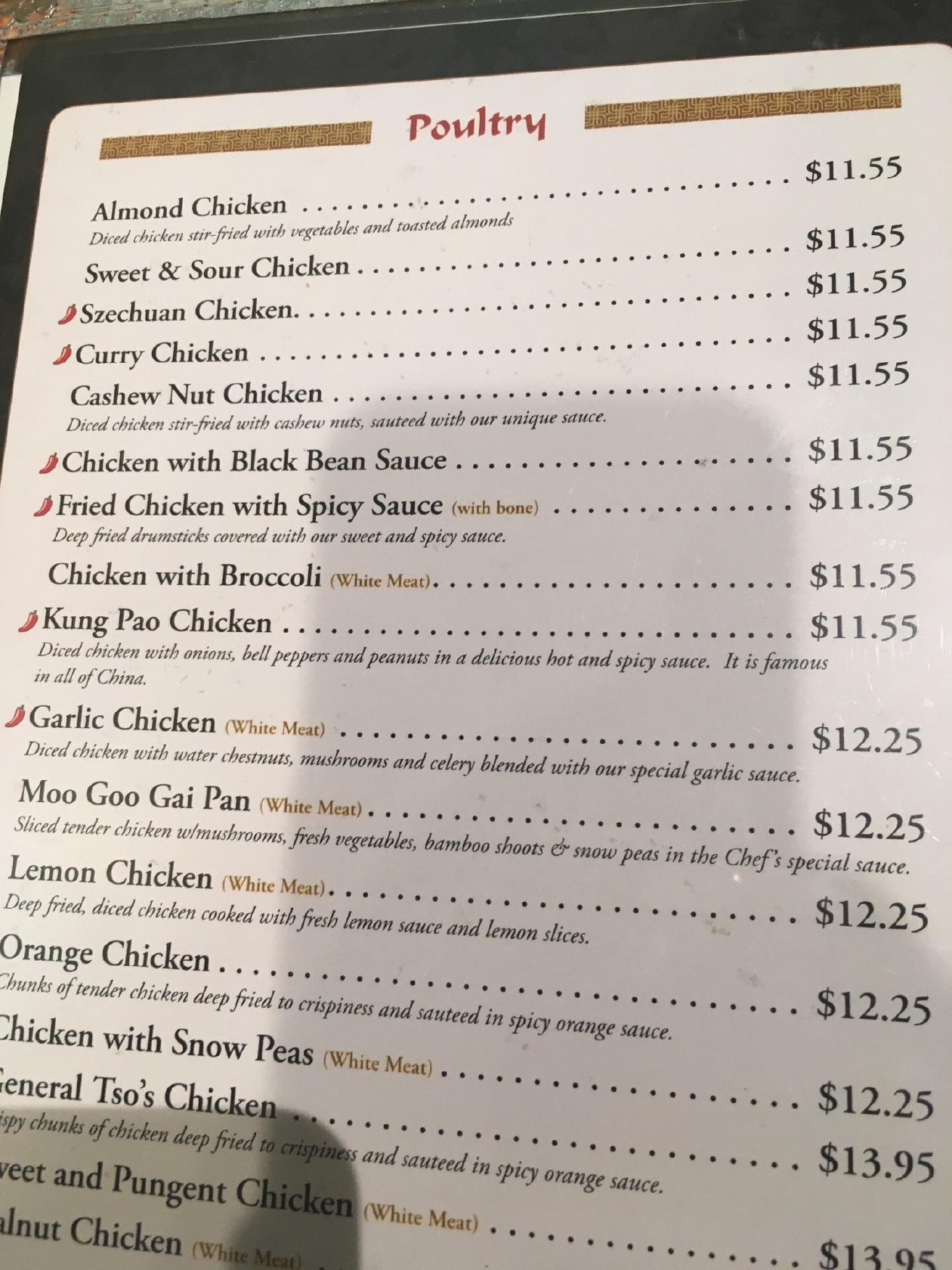 Menu at Dragon House restaurant, Riverside