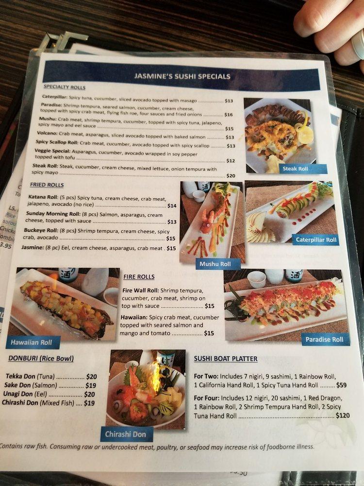 Menu At Jasmine S Thai Sushi Restaurant Pickerington