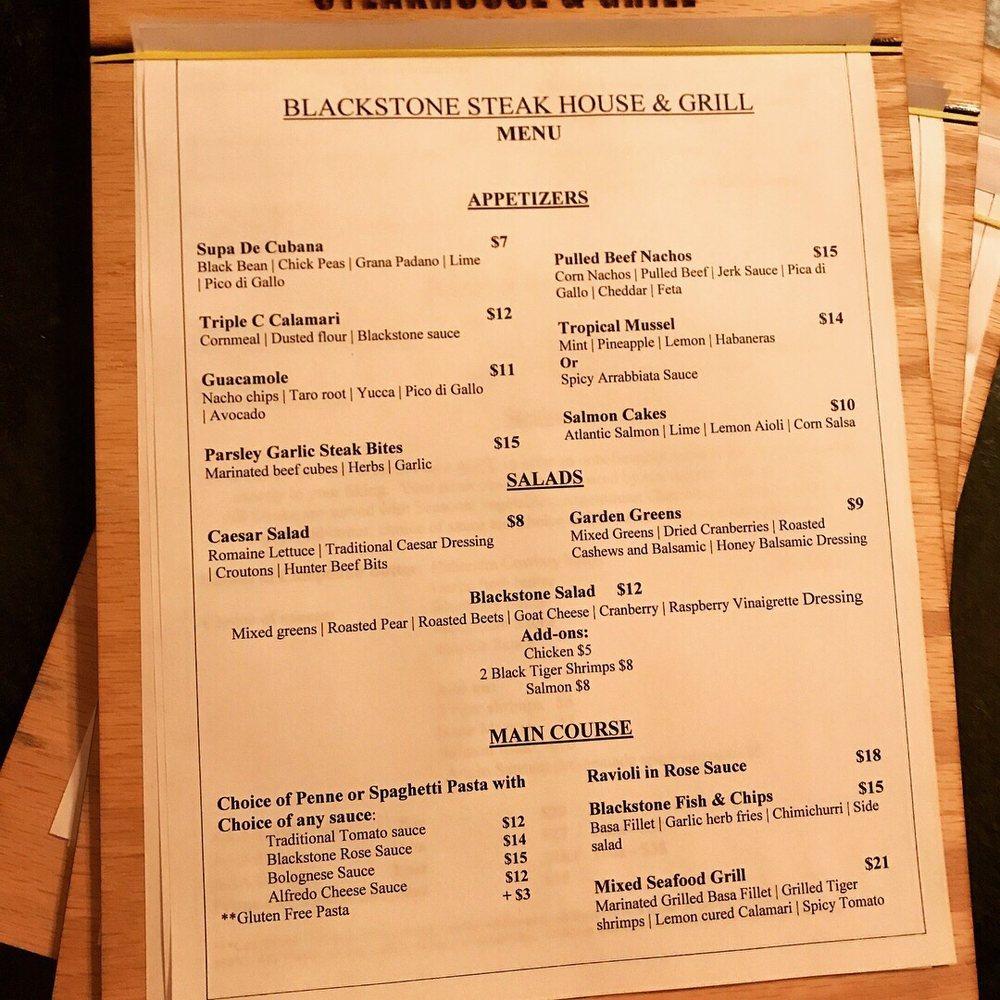 Menu at Blackstone Steakhouse and Grill Mississauga, Mississauga, Erin Mills Pkwy