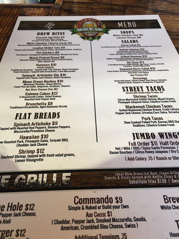 Menu at Brew Garden pub & bar, Middleburg Heights, Bagley Rd