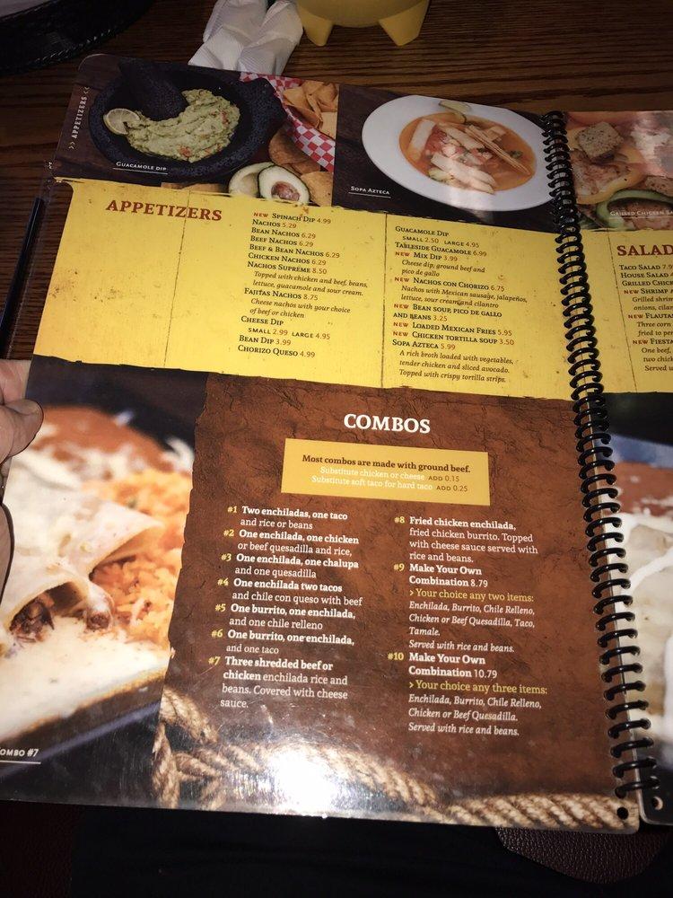 Menu at Fiesta Azteca pub & bar, Uniontown