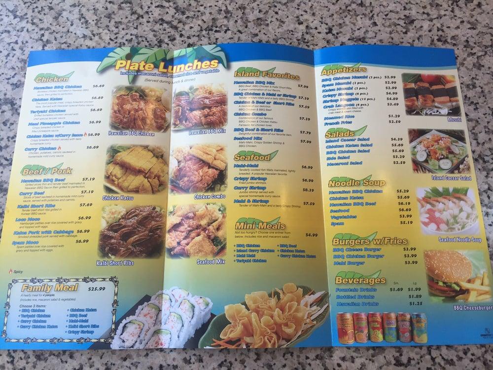 Menu At Honu Hawaiian BBQ, Sacramento