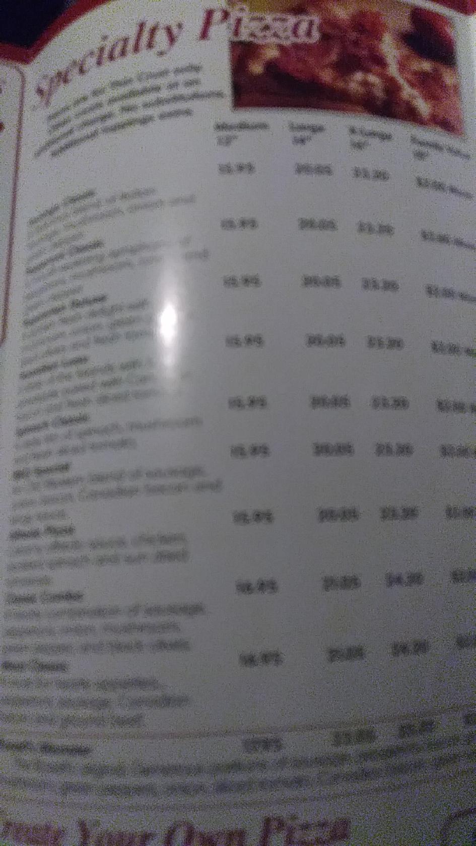 Menu at Rosati's Pizza - East Tucson pizzeria, Tucson, E Tanque Verde Rd