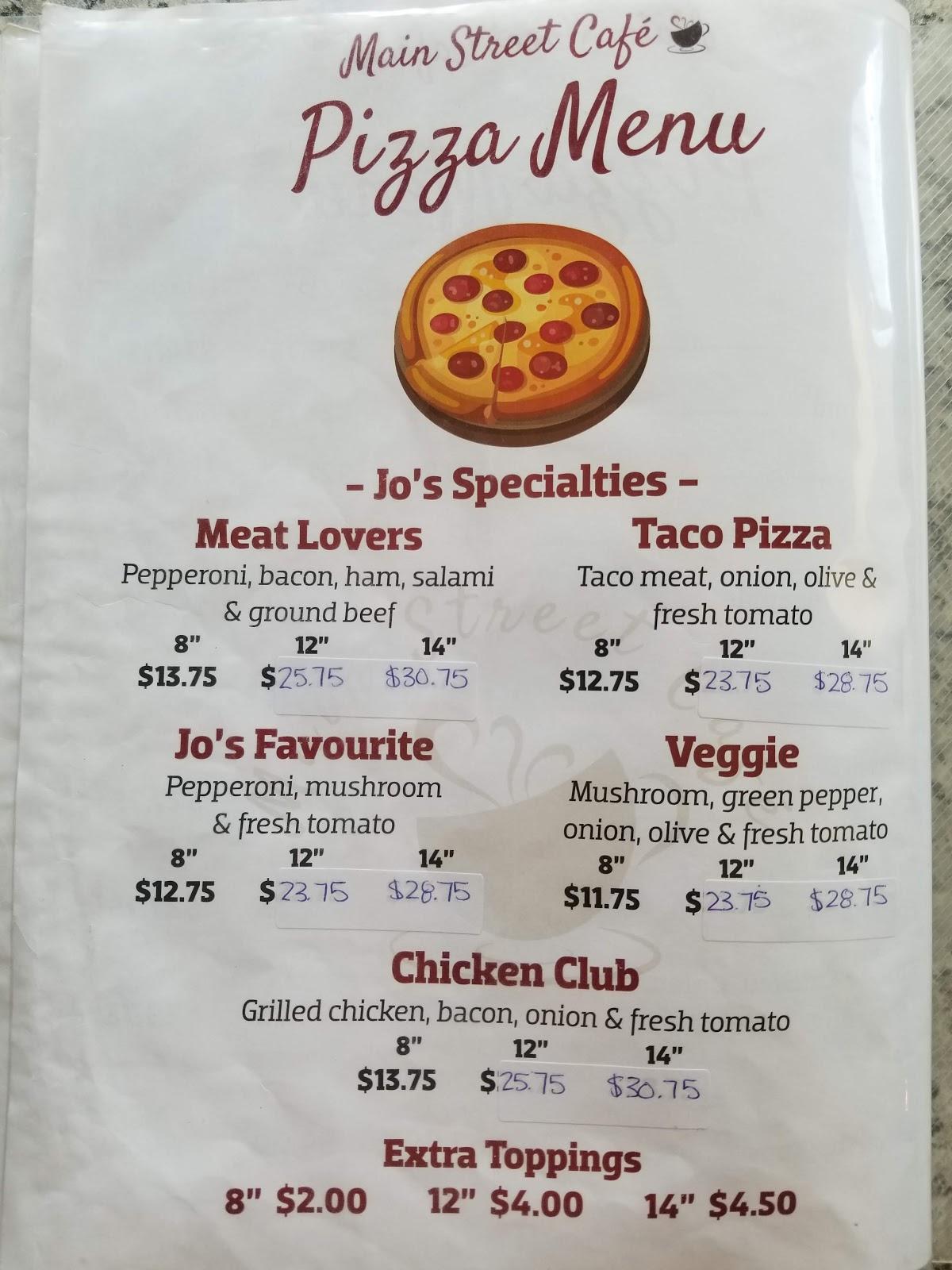 Menu at Main Street Café & Lounge, Foremost