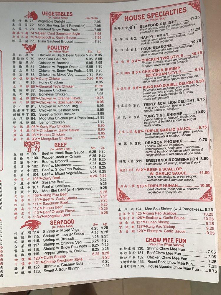 Dragon deals china menu