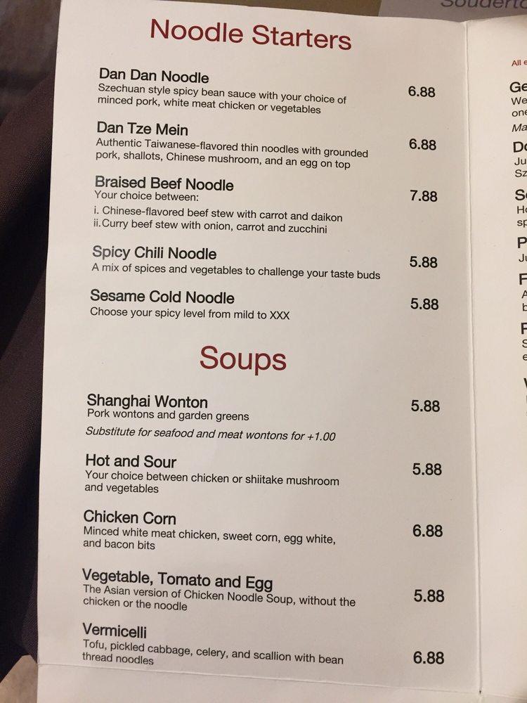 Menu at Noodle Eighty Eight restaurant, Souderton