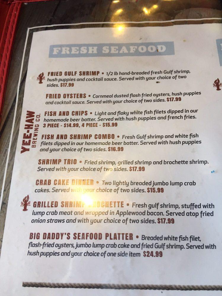 Menu at Crawdaddy’s Restaurant & Oyster Bar, Gatlinburg, 762 Parkway 5