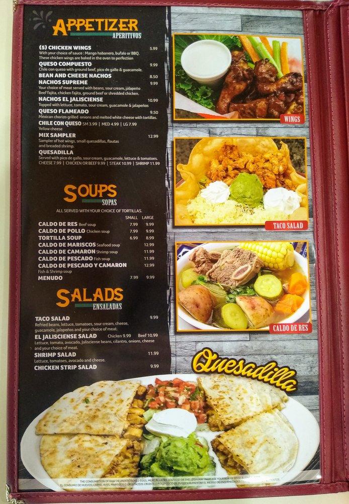 Menu at TAQUERIA JALISIENSE restaurant, Lott