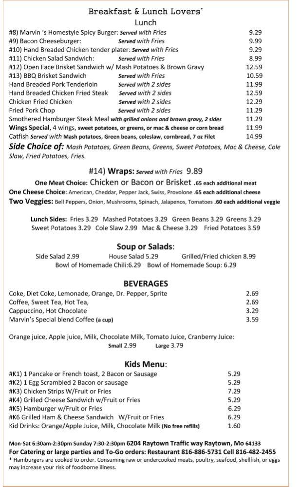 Menu at Breakfast & Lunch Lovers' desserts, Raytown