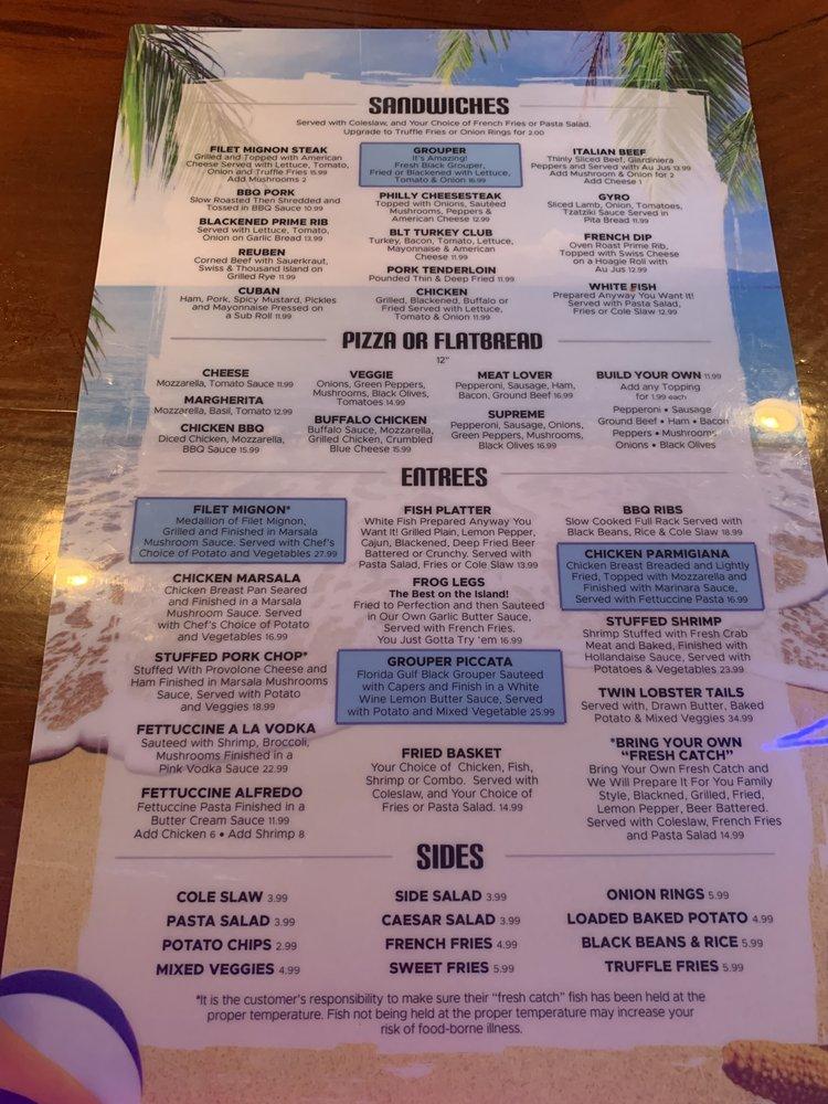 Menu at Sand Bar ️, Marco Island