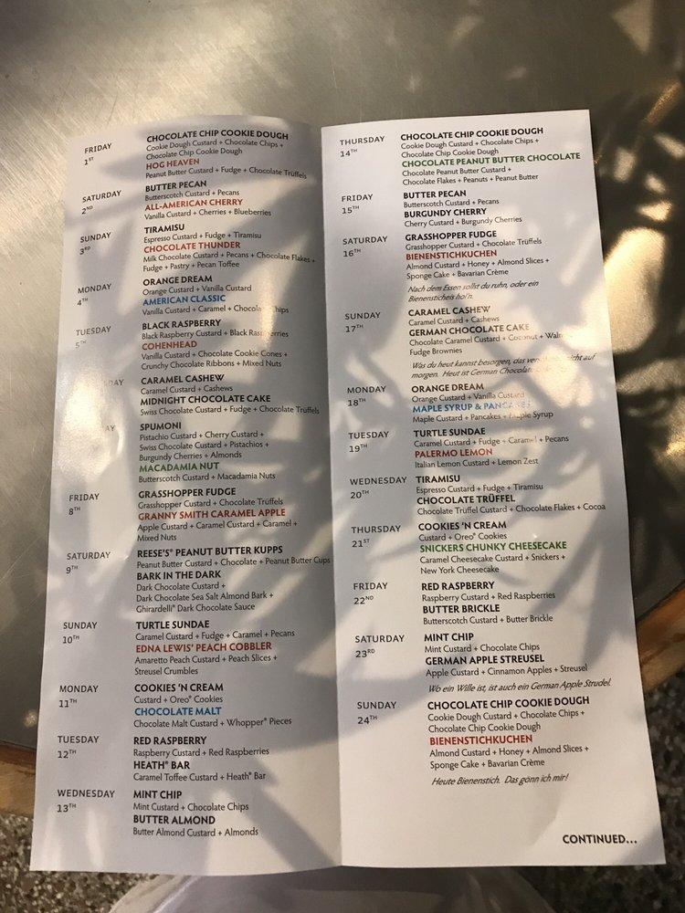 Menu at Kopp's Frozen Custard restaurant, Greenfield, W Layton Ave