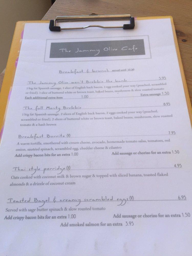 Menu at The Jammy Olive Cafe, Sitio de Calahonda
