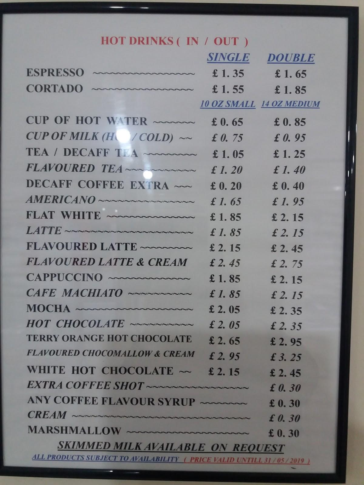 Menu at Coffee Break cafe, Oldbury