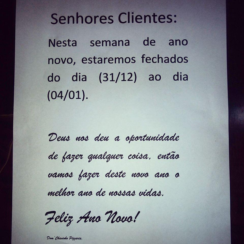 Dom Chavinho Pizzaria em Colombo cardápio