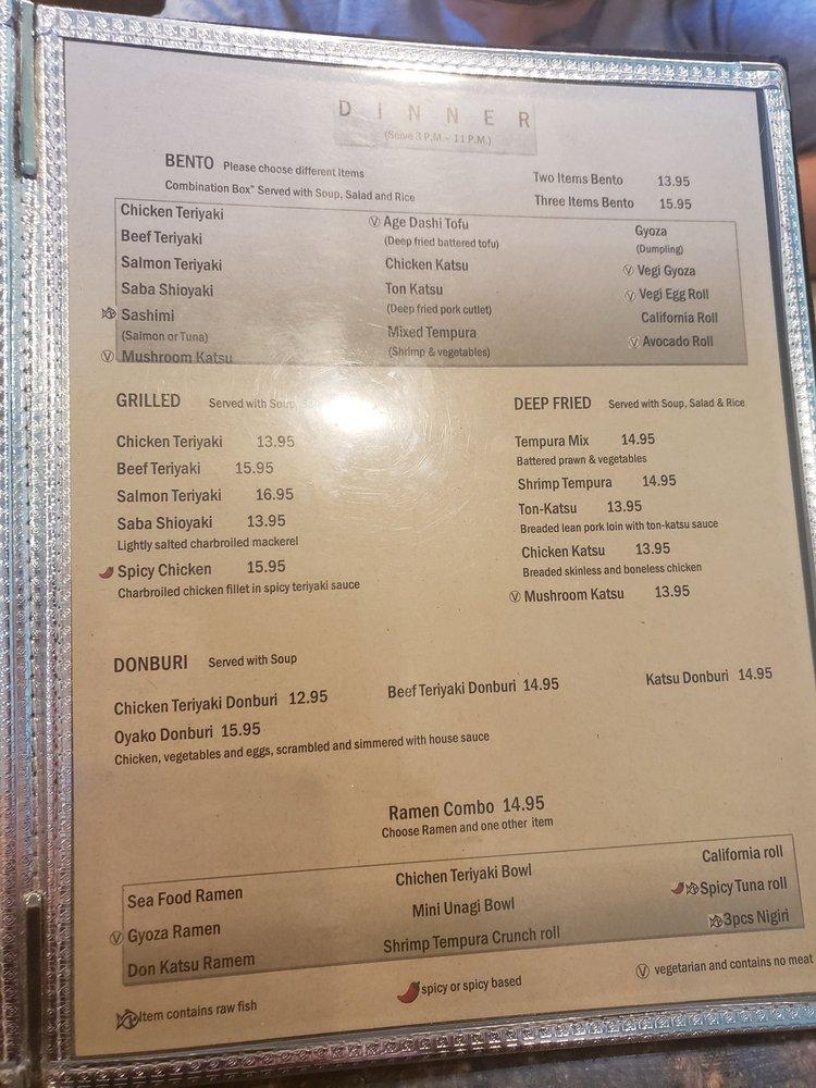 Menu at Damo Sushi restaurant, Pleasant Hill