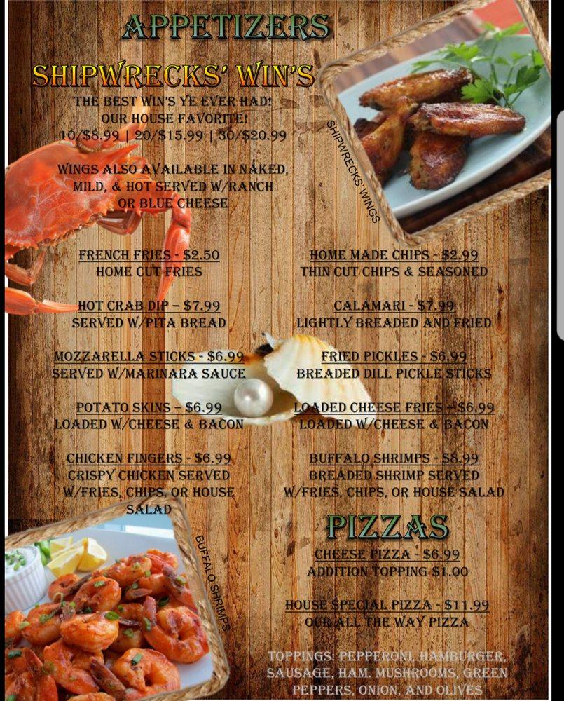 Menu at Shipwrecks Bar & Grill, Morehead City