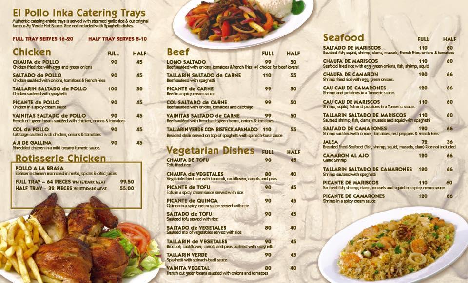 Menu At El Pollo Inka Restaurant Torrance Hawthorne Blvd