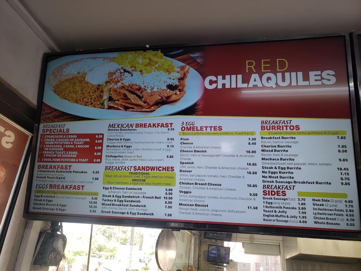 Menu at Tom's 1 World Famous Chili Burgers restaurant, Carson