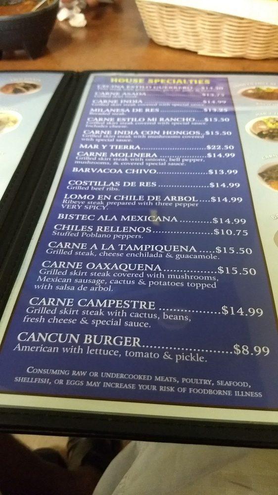 Menu at CANCUN CAFE & MEXICAN GRILL, Yorkville