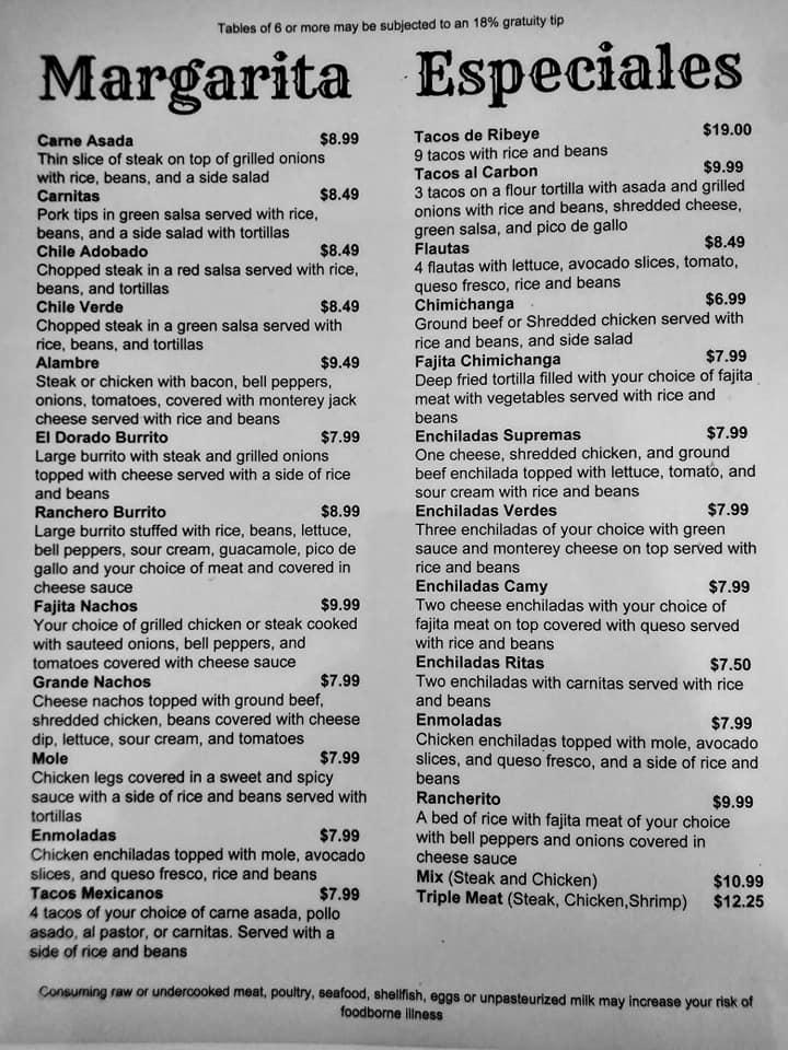 Menu at Maggy & Lucy's desserts, El Dorado